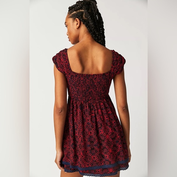 NWT Free People Tabitha Mini Dress In Black Combo Sz XS - Picture 5 of 7